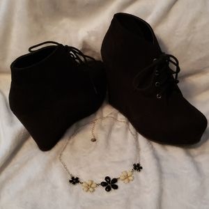 Black Suede Wedges